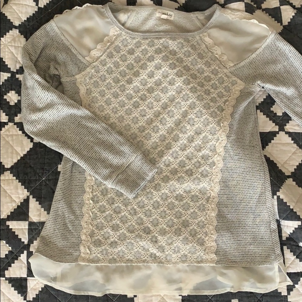 Grey and lace sweater